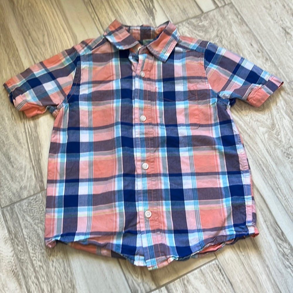 • Childrens Place plaid button down shirt, 5/6 •